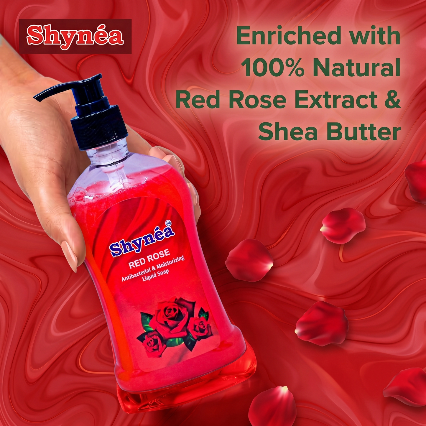 Shynéa Antibacterial Liquid Handwash (Red Rose)