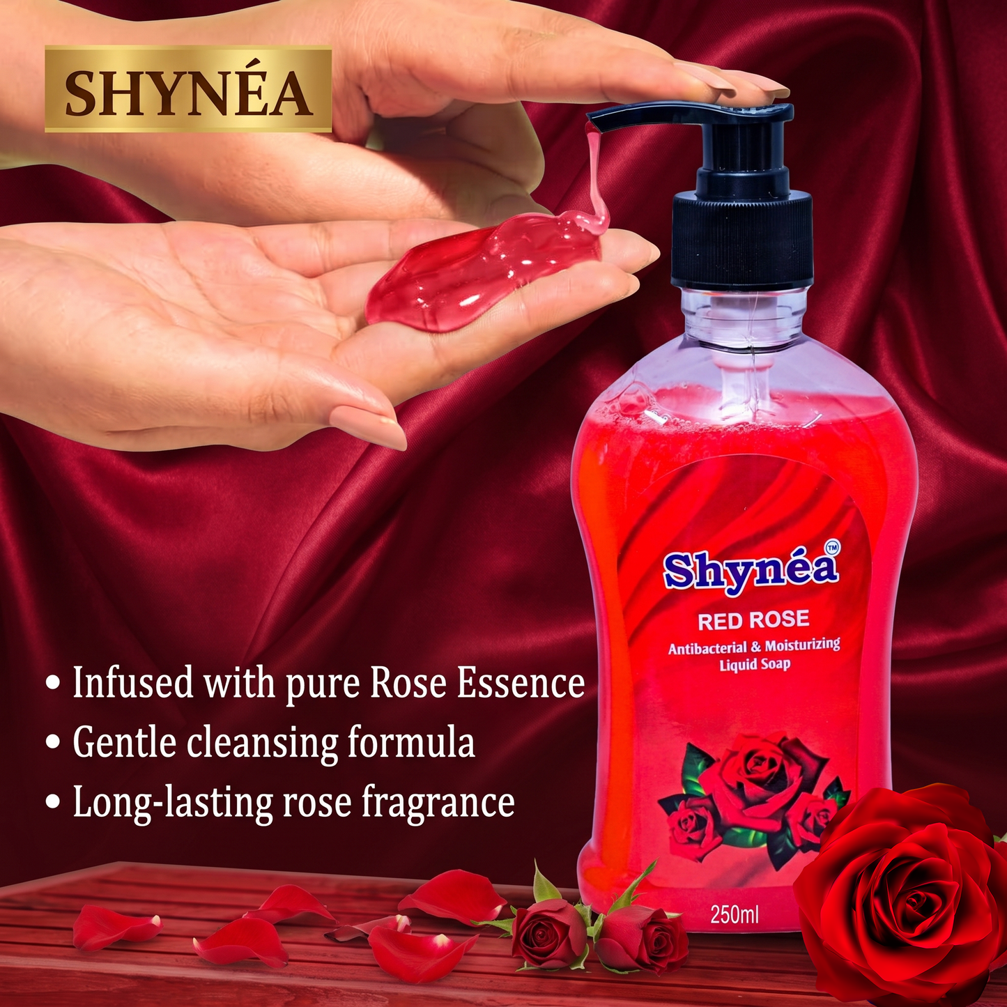 Shynéa Antibacterial Liquid Handwash (Red Rose)